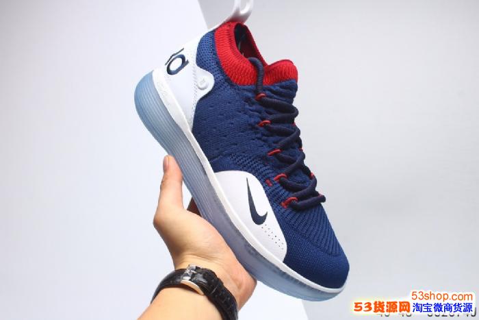 耐克 Nike 杜兰特KD 11 透气高频针织飞线 全掌蓝球鞋