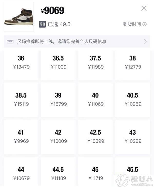 倒钩aj1现在多少钱?