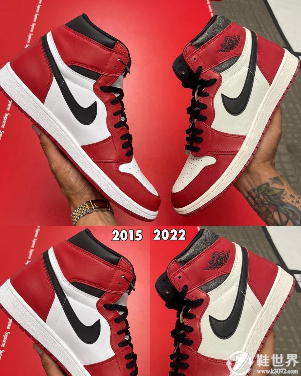 AJ1芝加哥复刻2022和2015版本有什么区别？