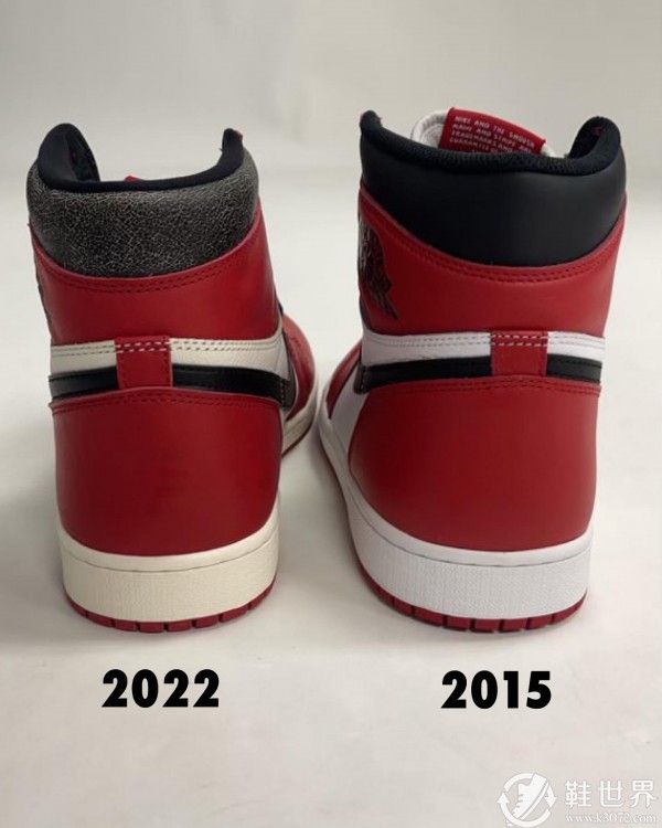 AJ1芝加哥复刻2022和2015版本有什么区别？